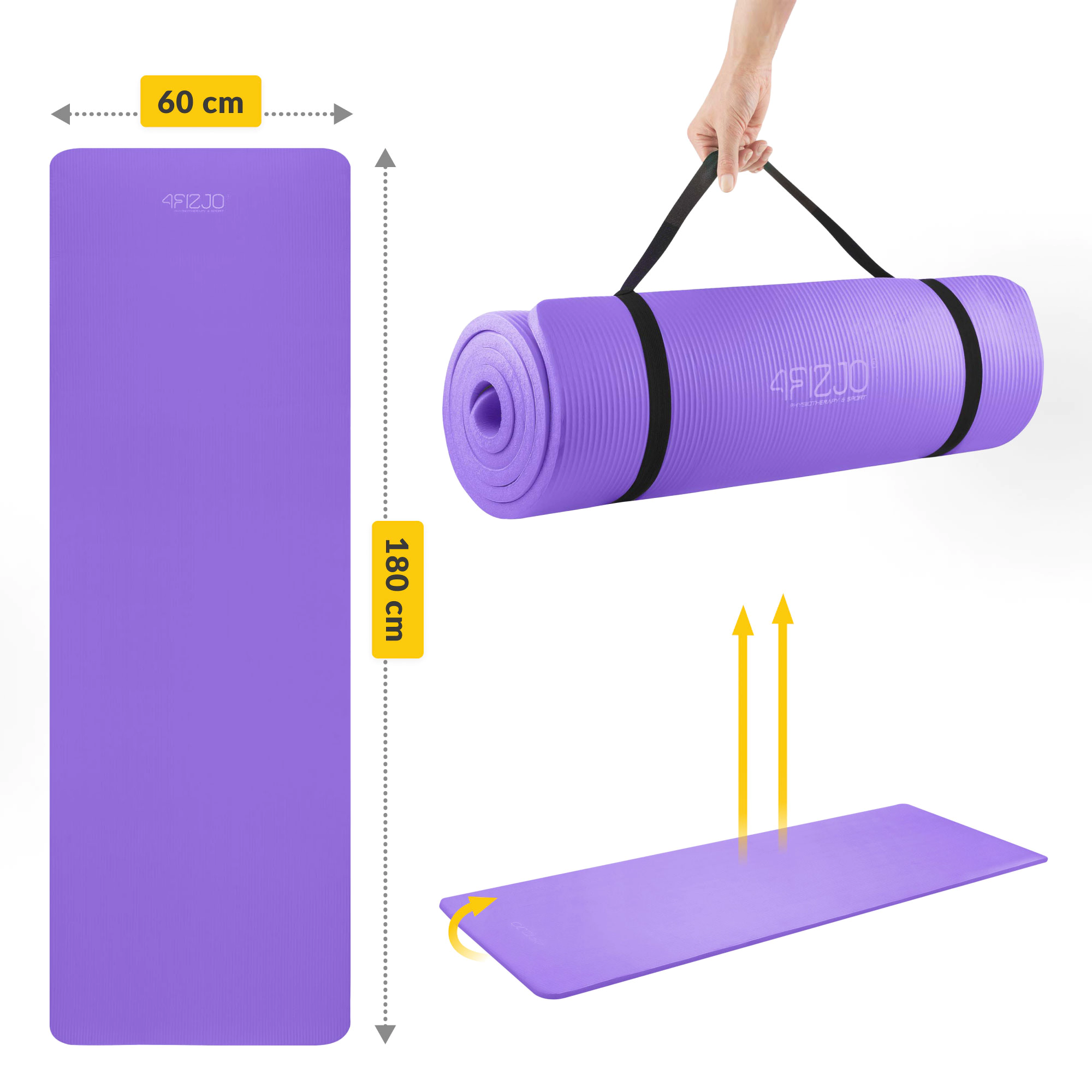 mata do cwiczen antyposlizgowa profesjonalna joga pilates kauczukowa