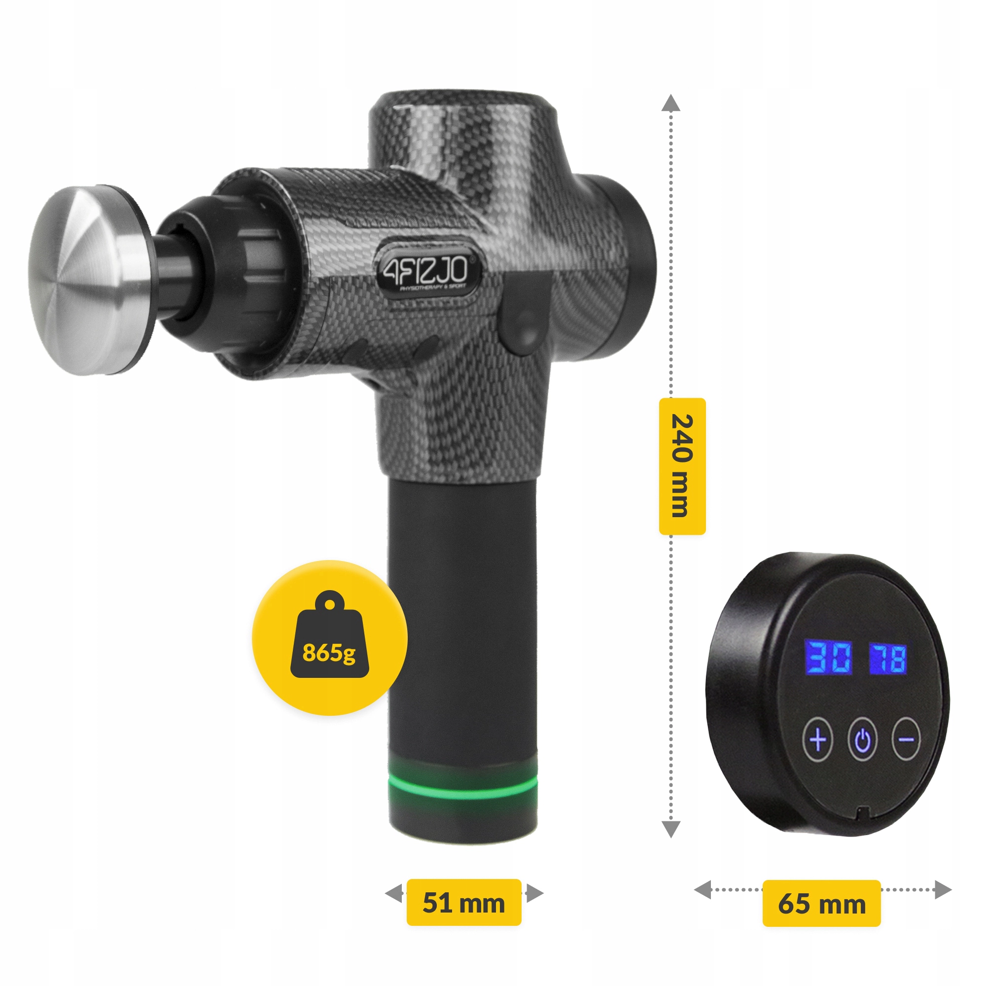pistolet do masażu z wymiennymi końcówkami