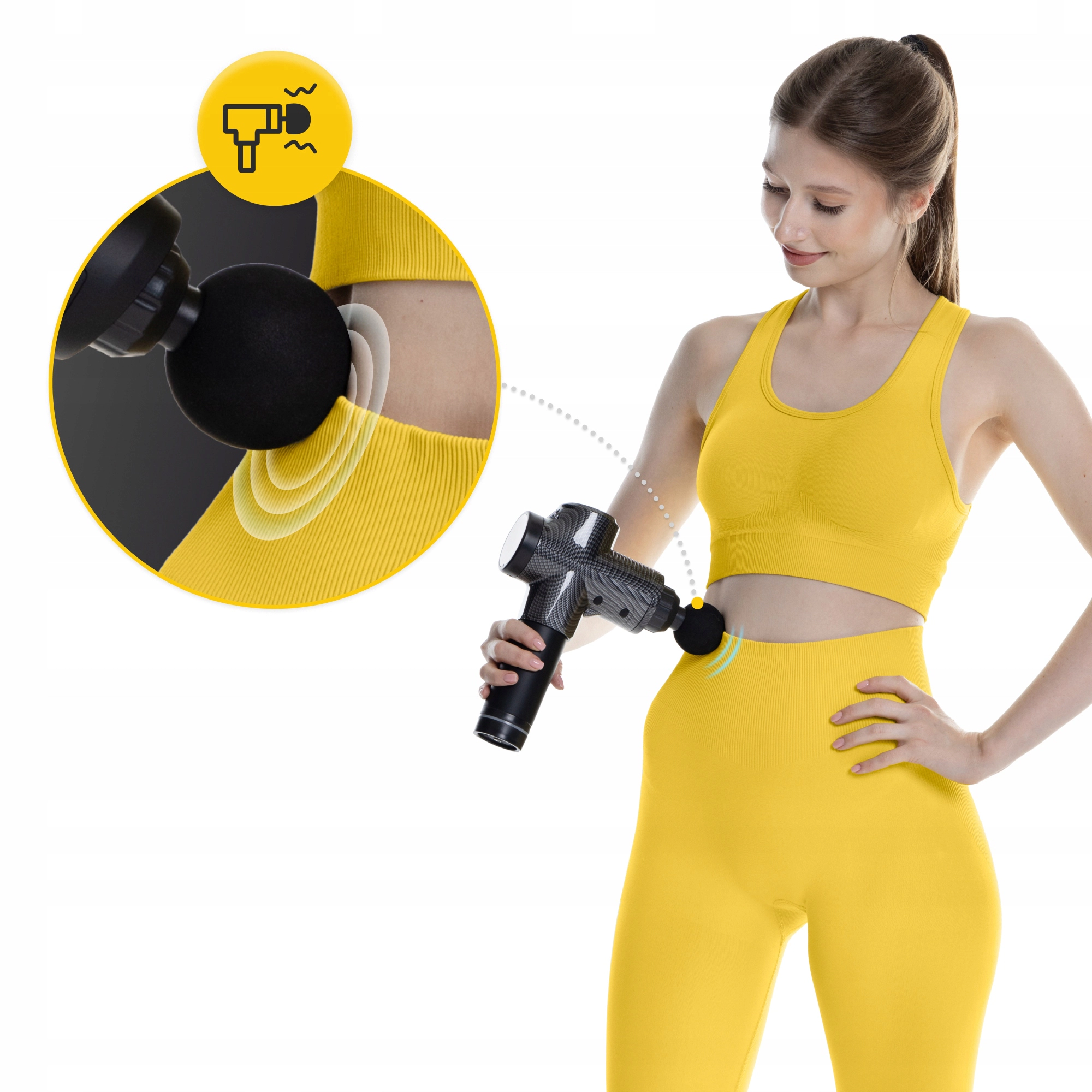 pistolet do masażu z wymiennymi końcówkami