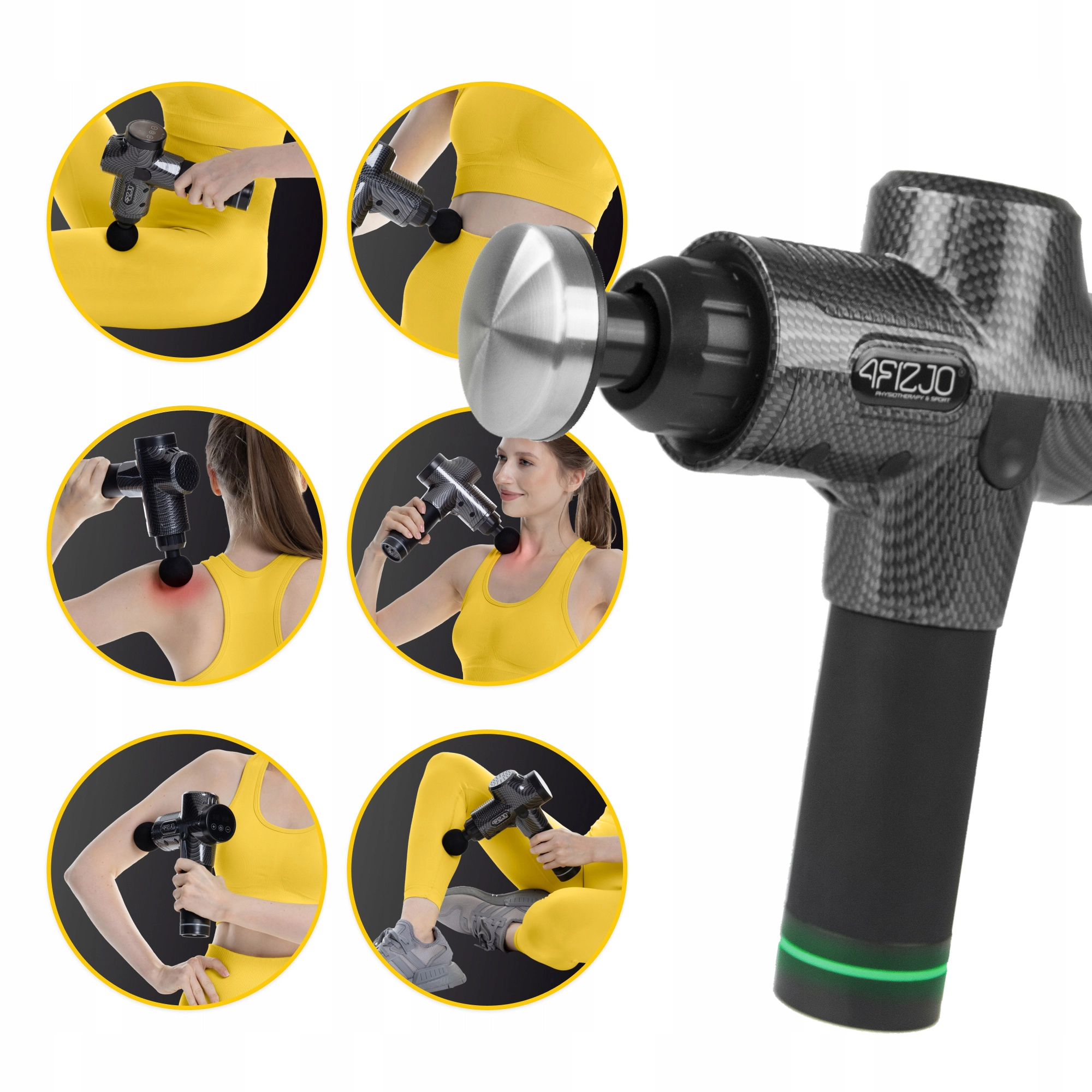 pistolet do masażu z wymiennymi końcówkami