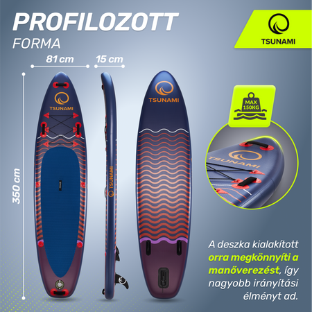 TSUNAMI SUP deszka, 350 cm, T05