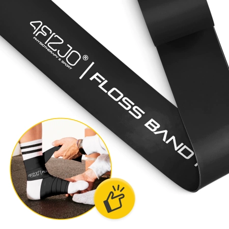 FLOSS BAND rehabilitációs edzőszalag, 1,5 mm, fekete