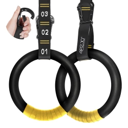Gymnastic gyűrűk húzódzkodáshoz ABS-ből, fekete és sárga színben