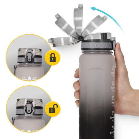 Gyermek kulacs, motivációs minta, 1 L, szürke