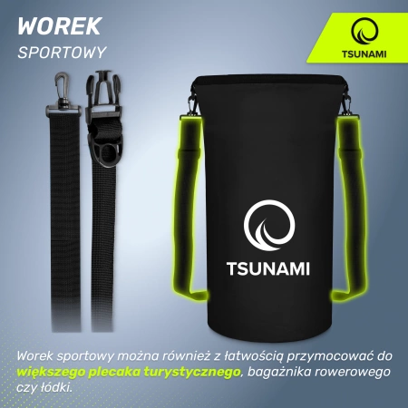 TSUNAMI vízálló zsák, 20 l, fekete