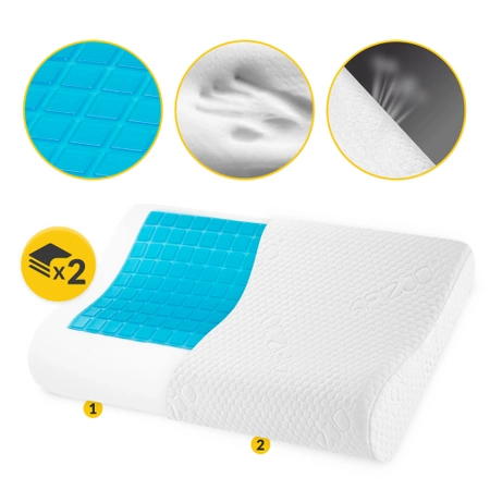 ERGO+ kicsi memóriahabos párna hűsítő gélbetéttel