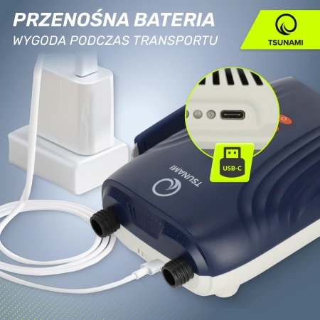TSUNAMI akkumulátorral ellátott elektromos pumpa SUP deszkához