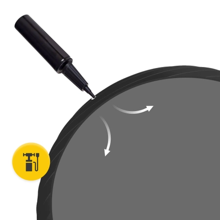 Felfújható gimnasztikai labda, 65 cm, fekete