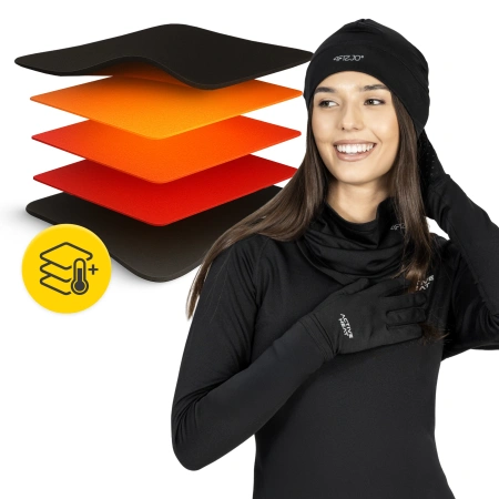 Unisex termikus ruházati szett – fekete 5 az 1-ben szett, L méret