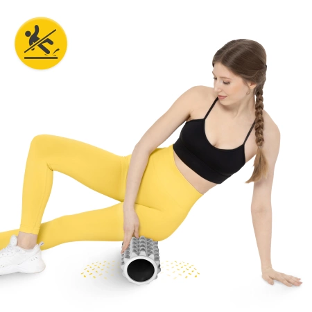 EVA habtüskés masszázshenger, 33 cm, szürke