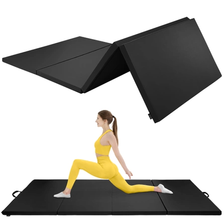 Összecsukható tornaszőnyeg, XL, fekete