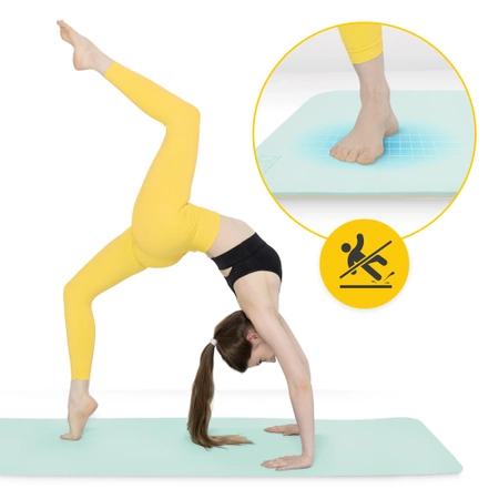 TPE csúszásgátló jóga- és edzőszőnyeg, 1 cm, zöld