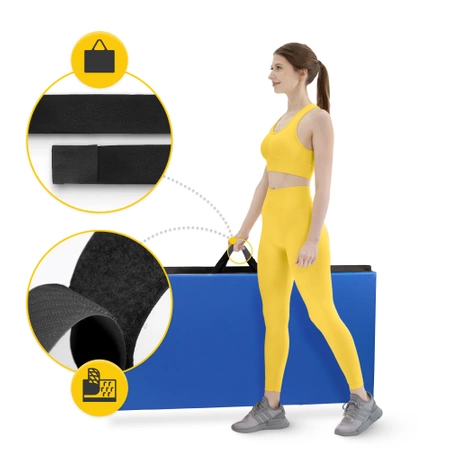 Összecsukható tornaszőnyeg, XL, kék