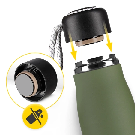 Termosz palack pánttal, 540 ml, zöld