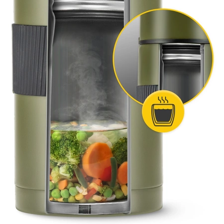 Rozsdamentes acél étkezési termosz, 1 l, zöld