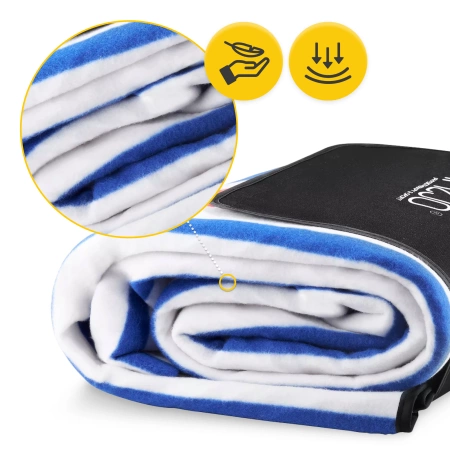 Szigeteléssel rendelkező piknik- és strandtakaró, 200 x 200 cm, csíkos mintás