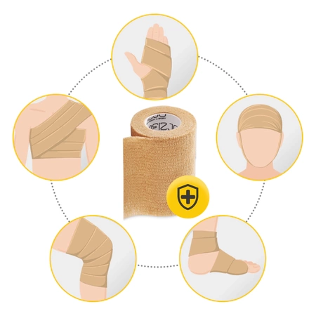 Öntapadó kötésrögzítő pólya, 4,5 m × 10 cm, bézs