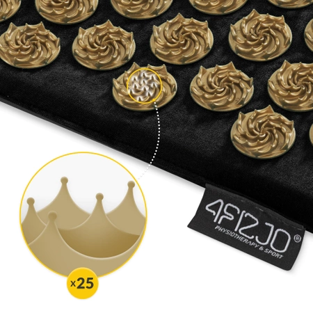 ERGO párnával ellátott akupresszúrás matrac, fekete