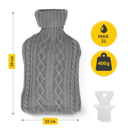 Gumi melegítőpalack pulóver mintás szövetborítással, 2 l