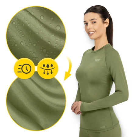 Unisex termikus hosszú ujjú póló – zöld, S méret