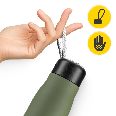 Termosz palack pánttal, 540 ml, zöld
