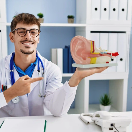 Az emberi fül metszeti anatómiai modellje 3:1 méretarányban