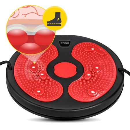 MINI forgó kardiótárcsa gumis expanderrel, piros