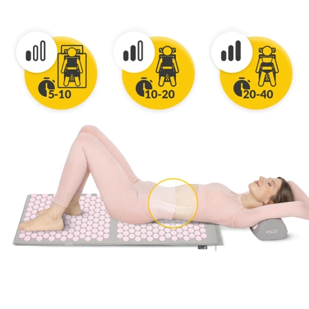 Párnával ellátott klasszikus nagy akupresszúrás szőnyeg, XL, narancssárga