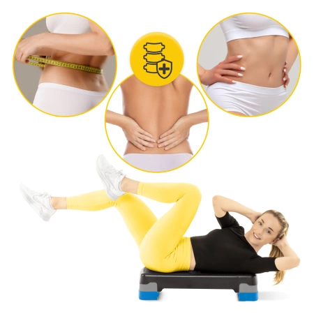 Standard 2 fokozatú, aerobik step lépcső, kék