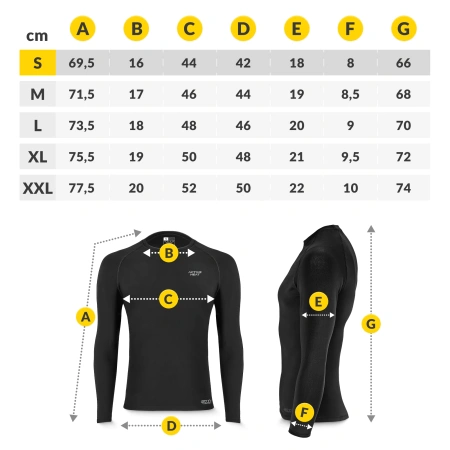 Unisex termikus alsóruha - fekete szett, póló + nadrág, S méret