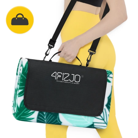 Szigeteléssel rendelkező piknik- és strandtakaró, 200 x 200 cm, levél mintás