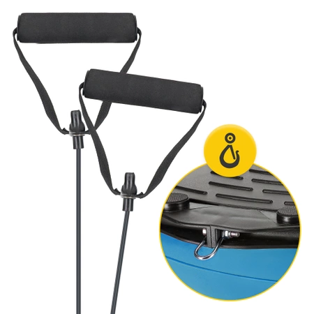 Gumiszalaggal ellátott egyensúlyozó félgömb, kék