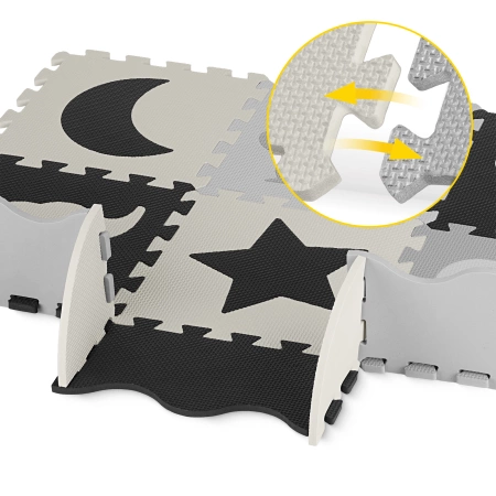 Gyerek oktató puzzle szőnyeg, 150 x 150 cm, szürke