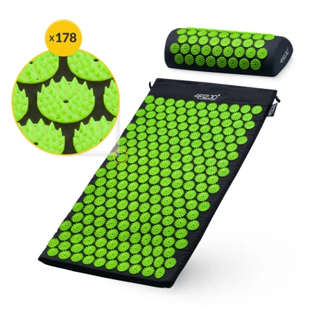 Párnával ellátott klasszikus akupresszúrás szőnyeg, zöld