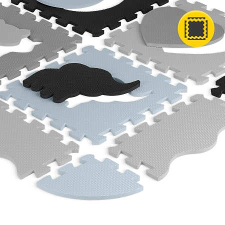 Gyerek oktató puzzle szőnyeg, 150 x 150 cm, fehér