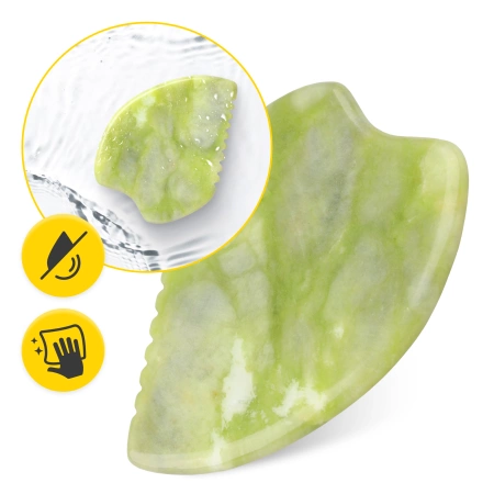 Barázdált Gua Sha kő természetes zöld jádéből