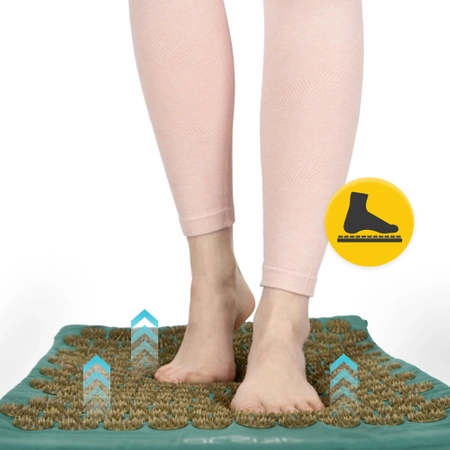 Párnával ellátott klasszikus akupresszúrás szőnyeg, sötétzöld