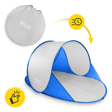 Önfelállító strandsátor, kék-szürke