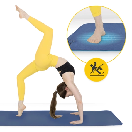 TPE csúszásgátló torna- és jógaszőnyeg, 0,6 cm, sötétkék