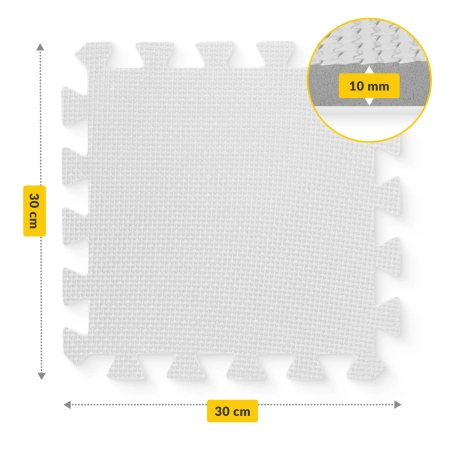 Gyerek oktató puzzle szőnyeg, 90 x 90 cm, szürke