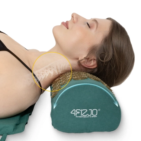 Akupresszúrás szőnyeg párnával, sötétzöld