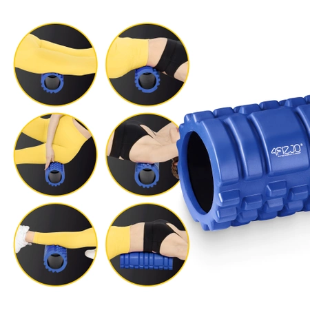 EVA bordázott masszázshenger, 33 cm, kék