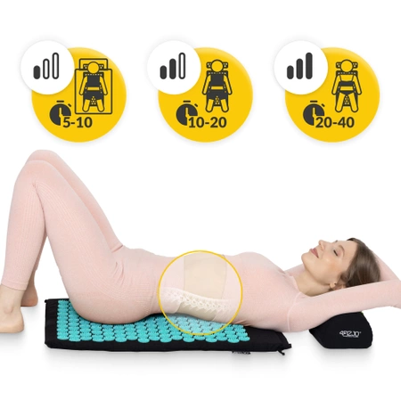 Párnával ellátott klasszikus akupresszúrás szőnyeg, kék