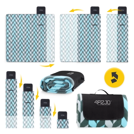 Szigeteléssel rendelkező piknik- és strandtakaró, 200 x 200 cm, halszálka mintás