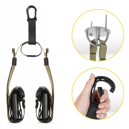 TRX edzőszalag, khaki