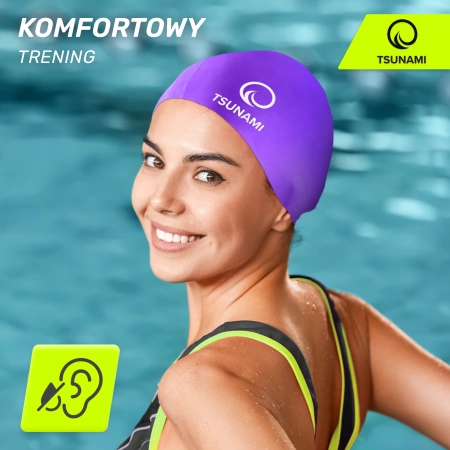 TSUNAMI unisex úszósapka, lila