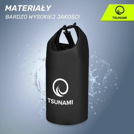 TSUNAMI vízálló zsák, 20 l, fekete