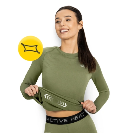 Unisex termikus hosszú ujjú póló – zöld, XL méret