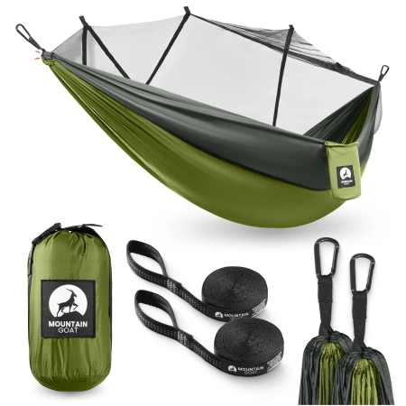 Mountain Goat egyágyas utazó függőágy szúnyoghálóval, szürke és zöld
