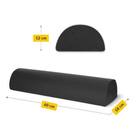 Félhenger párna, fekete